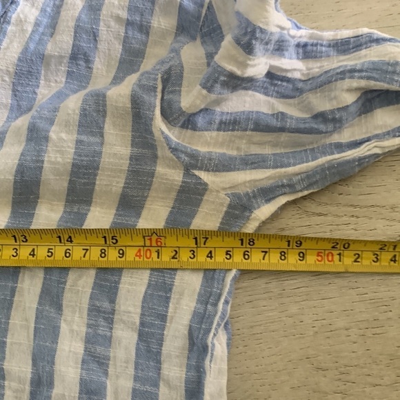 Blue‎ Island blue/white striped fringe cover up, M - Picture 9 of 11